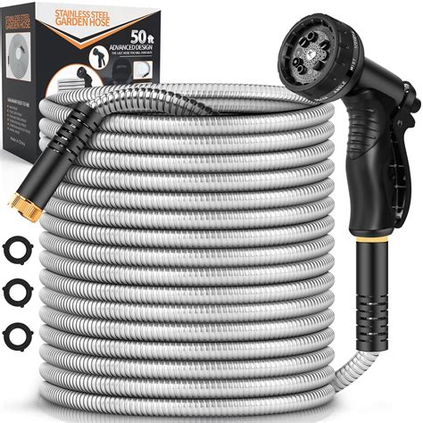 metal garden hose 50ft|50 ft heavy duty hose.